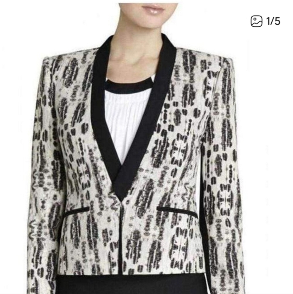 BCBG MAXAZRIA 2-Piece Black & White Combo Print Suit, Small, FREE Shipping - Picture 3 of 6